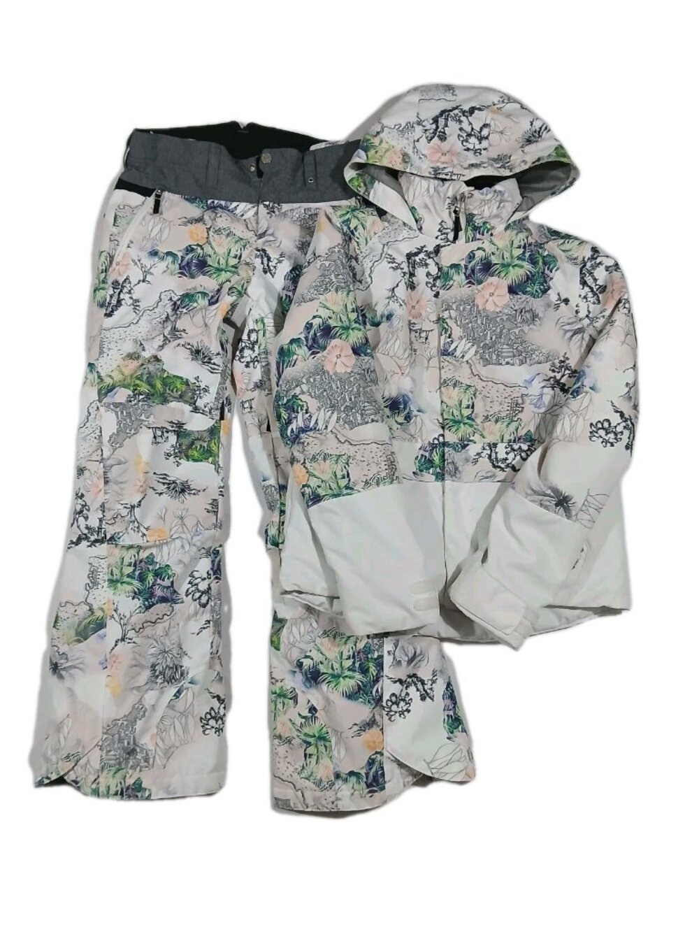 Obermeyer Jessi Ski Snow Pants Jacket Teen Large 14 16 Tell Me A Story Winter